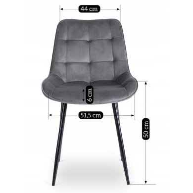 Обеденный стул Mebel Elit CHRIS Welur Серый ME.CHRIS/P/CZ/V/K фото - 9
