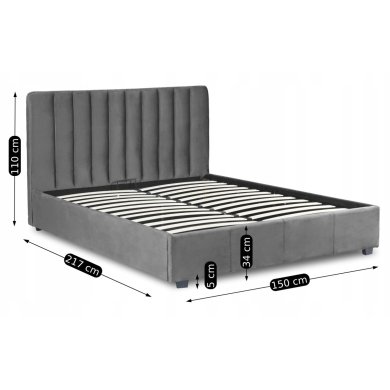 Кровать Mebel Elit MARI Welur 140x200 см Серый ME.MARI/140/CP/V/LOZZPOJ фото - 10