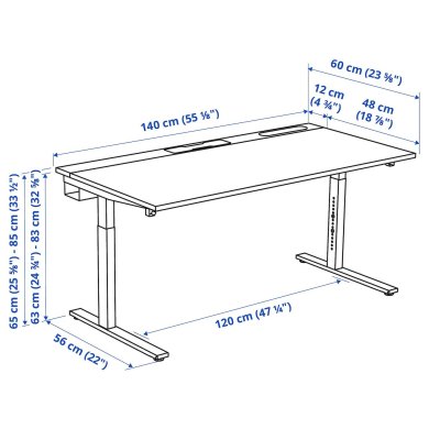 IKEA Письмовий стіл MITTZON Білий (ИКЕА МИЦОН) 99513954 фото - 2