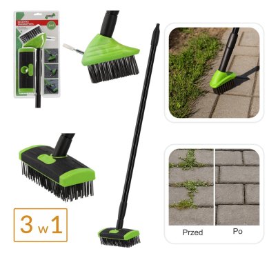 Телескопическая щетка для удаления сорняков с брусчатка Garden Line 140 см Зеленый EDA9043 фото - 2