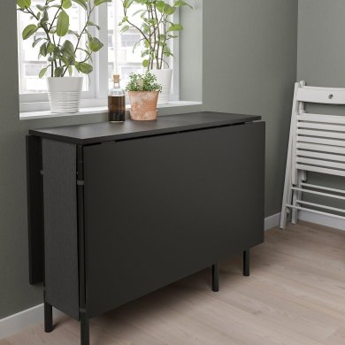 Розкладний обідній стіл KALLHALL Чорний - 6 IKEA Розкладний обідній стіл KALLHALL Чорний (ИКЕА КАЛЛХОЛЛ) 70500075 фото - 6