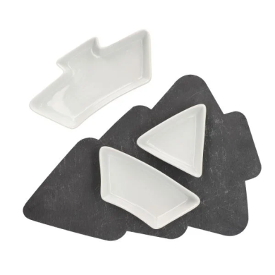 Сервірувальні тарілки Homla VERCER | Білий / Графіт 210674 фото - 4