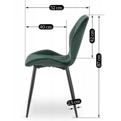 Обеденный стул Mebel Elit IRYS Welur Зеленый ME.IRYS/Z/V/K фото - 10