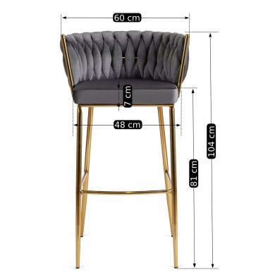 Барный стул Mebel Elit FLORES 2 Серый - 11 Барный стул Mebel Elit FLORES 2 Серый ME.FLORES2/P/ZL/V/H фото - 11