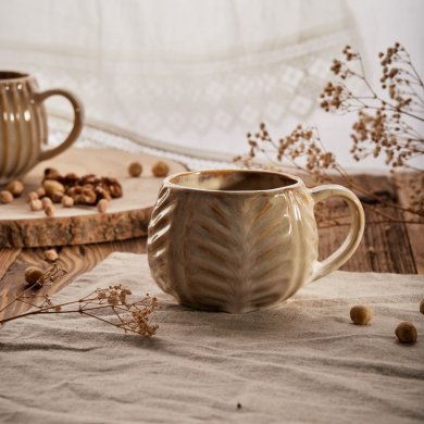 Кружка Homla ALMOS 2 380 мл Бежевый 231351 фото - 6