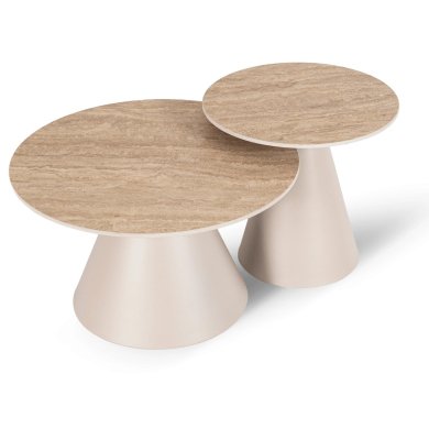 Комплект журнальних столів Mebel Elit AVILA 2 шт Травертин ME.AVILA/TRAW/BZ/L фото - 2