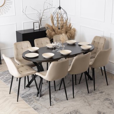 Раскладной обеденный стол Mebel Elit DORIAN Черный - 11 Раскладной обеденный стол Mebel Elit DORIAN Черный ME.DORIAN/CZ/CZ/S фото - 11