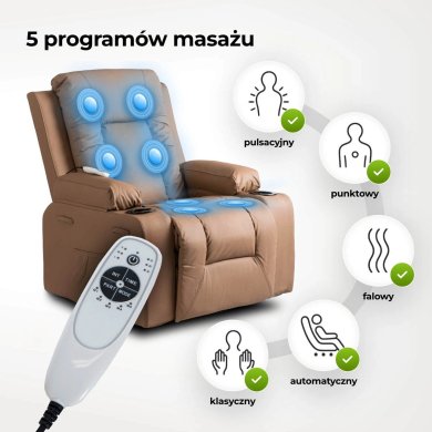 Кресло мягкое раскладное массажное с реклайнером Mebel Elit BOX Коричневый ME.BOX/KAR/E/FW фото - 16