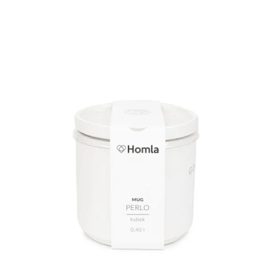 Кружка з кришкою Homla PERLO GOOD VIBES ONLY 400 мл | Білий / Принт 218295 фото - 4