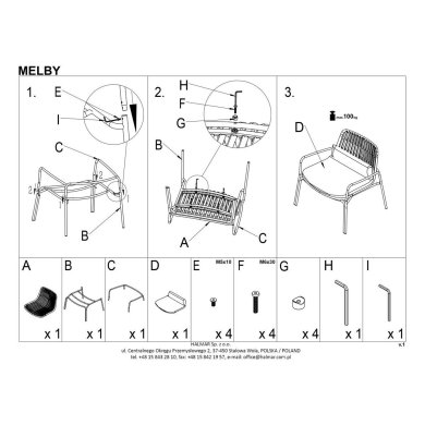 Садовое кресло Halmar MELBY Белый - 13 Садовое кресло Halmar MELBY Белый V-CH-MELBY-FOT-BIAŁY фото - 13