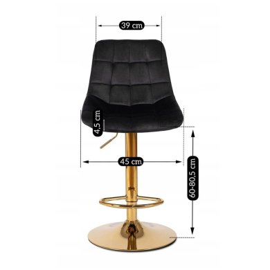 Барний стілець Mebel Elit ARCOS Welur Чорний ME.ARCOS/CZ/ZL/V/H фото - 11