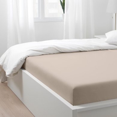 Простынь на резинке NATTJASMIN 140x200 см Бежевый - 2 IKEA Простынь на резинке NATTJASMIN 140x200 см Бежевый (ИКЕА NATTJASMIN) 80442730 фото - 2