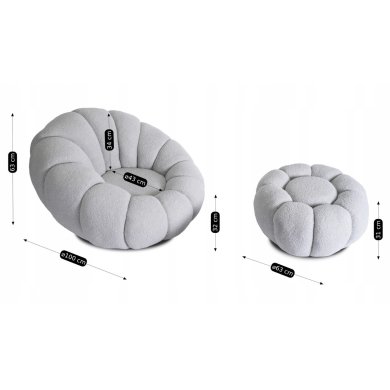 Крісло м'яке поворотне з пуфом Mebel Elit PETTIT Сірий - 7 Крісло м'яке поворотне з пуфом Mebel Elit PETTIT Сірий ME.PETTIT/P/TB/FW фото - 7