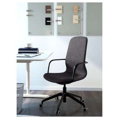 IKEA Офісне крісло LANGFJALL Темно-сірий (ИКЕА ЛАНГФЬЯЛЛ) 29178074 фото - 7