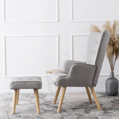 Крісло м'яке з підставкою Mebel Elit LOZANO 2 Сірий ME.LOZANO2/P/DK/T/FW фото - 9