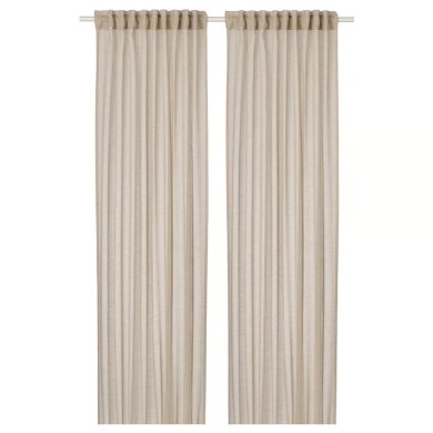 IKEA Тюль HALLEBRACKA 145х300 см 2 шт Светло-бежевый (ИКЕА ХАЛЛЕБРАК) 00556848