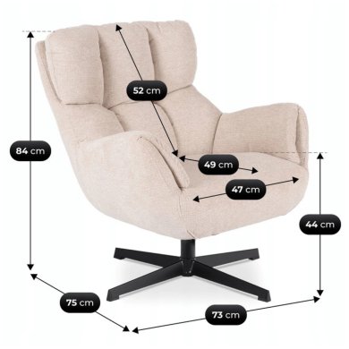 Крісло м'яке поворотне Mebel Elit REAL Кремовий ME.REAL/KR/CZ/T/FW фото - 8