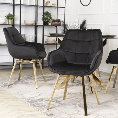 Обідній стілець поворотний Mebel Elit MIA Welur Чорний ME.MIA/CZ/ZL/V/K фото - 7