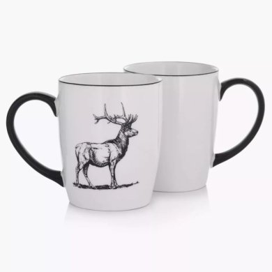 Кружка Duka HORN 320 мл | Чорний принт/Білий - 2 Кружка Duka HORN 320 мл | Чорний принт/Білий 1219433 фото - 2