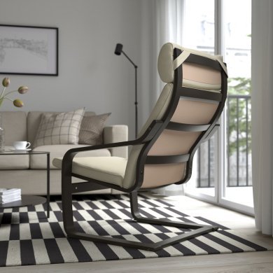 IKEA Крісло-качалка POANG Бежевий (ИКЕА ПОАНГ) 59830586 фото - 17