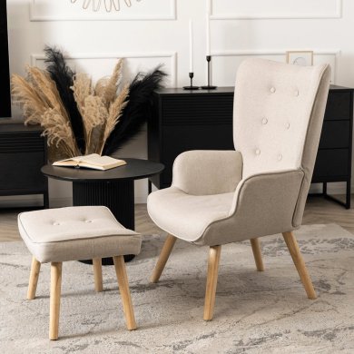 Крісло м'яке з підставкою Mebel Elit LOZANO 2 Бежевий - 9 Крісло м'яке з підставкою Mebel Elit LOZANO 2 Бежевий ME.LOZANO2/BZ/DK/T/FW фото - 9