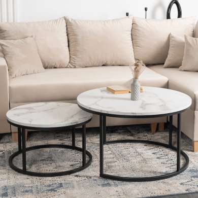 Комплект журнальних столів Mebel Elit DAFNE MAX Marmur 2 шт Білий - 8 Комплект журнальних столів Mebel Elit DAFNE MAX Marmur 2 шт Білий ME.MAXDAFNE/BM/CZ/L фото - 8