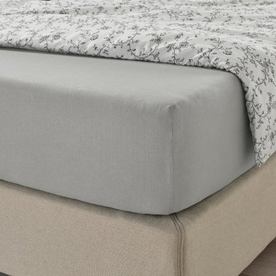 IKEA Простирадло на резинці VARVIAL 120х200 см Сірий (ИКЕА ВАРВИАЛЬ) 30482498 фото - 4