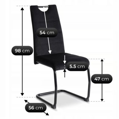 Обеденный стул Mebel Elit LOPEZ Welur Черный ME.LOPEZ/CZ/CZ/V/K фото - 9