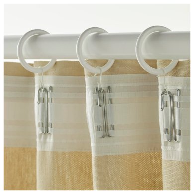 IKEA Набір кілець із затискачами та гачками SYRLIG 38 мм 10 шт Білий (ИКЕА СИРЛИГ) 50217238 фото - 2