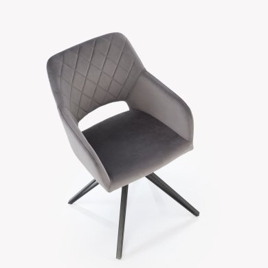 Обідній стілець поворотний Halmar K535 Попелястий V-CH-K/535-KR-POPIELATY фото - 7