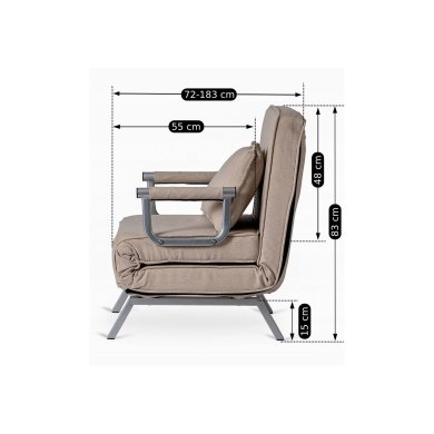 Кресло мягкое раскладное Mebel Elit BART Бежевый ME.BART/BZ/T/FW фото - 15