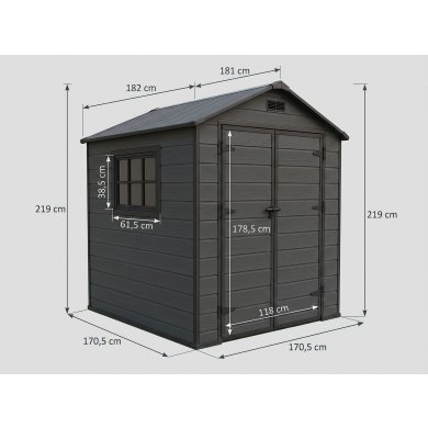 Садовий будиночок Garden Line STORVEN 182x181x219 см Чорний DOR3457 фото - 6