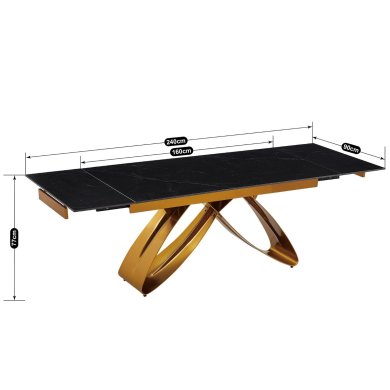 Розкладний обідній стіл Mebel Elit LUIGI Marmur Чорний - 5 Розкладний обідній стіл Mebel Elit LUIGI Marmur Чорний ME.LUIGI/CZ/ZL/S160-240 фото - 5