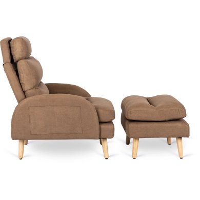 Крісло м'яке розкладне з пуфом Mebel Elit HENRY Коричневий - 6 Крісло м'яке розкладне з пуфом Mebel Elit HENRY Коричневий ME.HENRY/BR/T/FW фото - 6