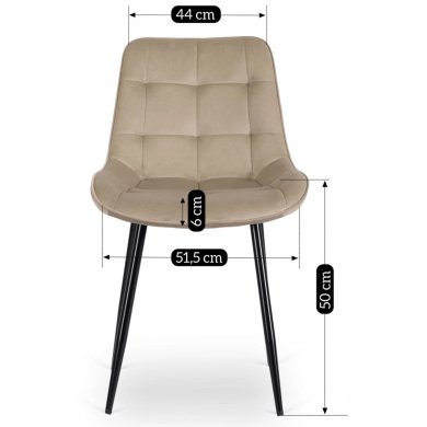 Обеденный стул Mebel Elit CHRIS Welur Бежевый ME.CHRIS/BZ/CZ/V/K фото - 9