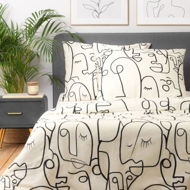 Комплект постельного белья Homla MILOS 200x220 см Кремовый 209982 фото - 4