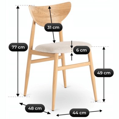 Обеденный стул Mebel Elit BRAGA Бежевый ME.BRAGA/KR/D/T/K фото - 6
