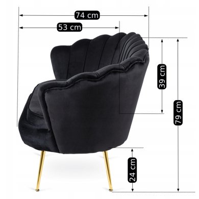 Диван Mebel Elit ZENDAYA Welur Чорний - 14 Диван Mebel Elit ZENDAYA Welur Чорний ME.ZENDAYA/CZ/ZL/V/FW фото - 14