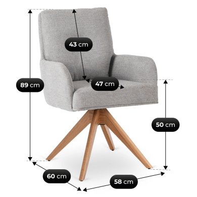 Обеденный стул поворотный Mebel Elit BIANCO Серый ME.BIANCO/P/T/K фото - 11