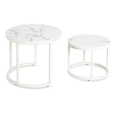 Комплект журнальних столів Mebel Elit JOE Marmur 2 шт Білий ME.JOE/BM/B/L фото - 6