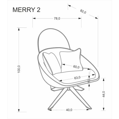 Кресло мягкое поворотное Halmar MERRY 2 Капучино - 2 Кресло мягкое поворотное Halmar MERRY 2 Капучино V-CH-MERRY_2-FOT-CAPPUCCINO фото - 2