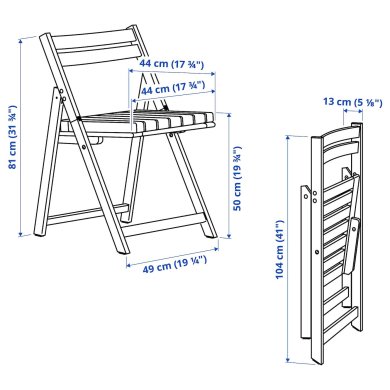 IKEA Складаний садовий стілець NAMMARO Дерево (ИКЕА НАММАРО) 29535172 фото - 3