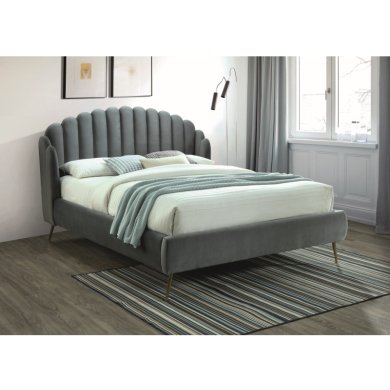 Кровать Signal Calabria Velvet | 160х200 / Серый / Золотой (BLUVEL 14) CALABRIAVSZZL