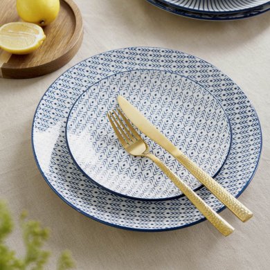 Тарелка Homla NAVIA 27 см | Синий / Белый / Принт - 7 Тарелка Homla NAVIA 27 см | Синий / Белый / Принт 213234 фото - 7