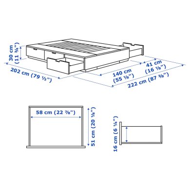 IKEA Ліжко NORDLI (ИКЕА НОРДЛИ) 90372779 фото - 13