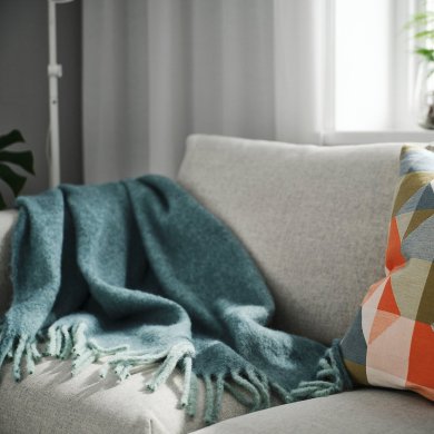 IKEA Плед KLIPPOXEL 130х170 см Бірюзовий (ИКЕА КЛИППОКСЕЛЬ) 00584629 фото - 3