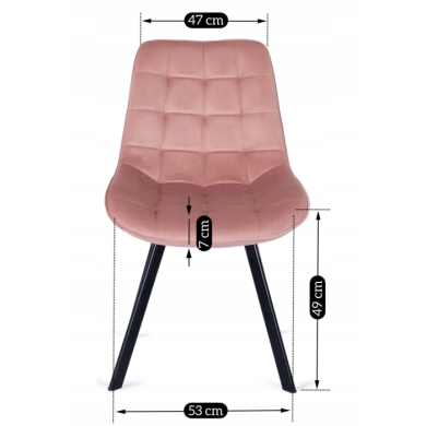 Обідній стілець Mebel Elit RICK Welur Рожевий ME.RICK/R/V/K фото - 15