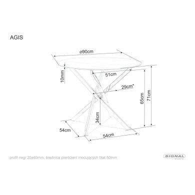 Обеденный стол Signal AGIS Золотой AGISZL90 фото - 6
