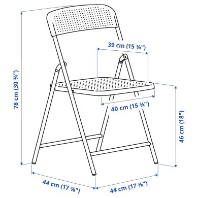 IKEA Складной садовый стул TORPARO Белый (ИКЕА ТОРПАРО) 00537850 фото - 6