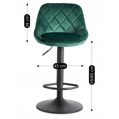 Барний стілець Mebel Elit EDA Welur Зелений ME.EDA/Z/CZ/V/H фото - 9